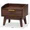 Baxton Studio Lena Mid-Century Walnut Brown Finished 1-Drawer Wood Nightstand 157-9537 - alternate 4